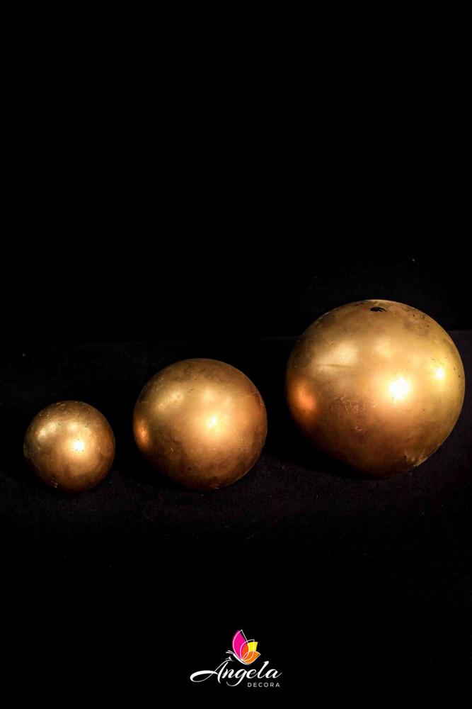 Conjunto 3 Bolas Douradas