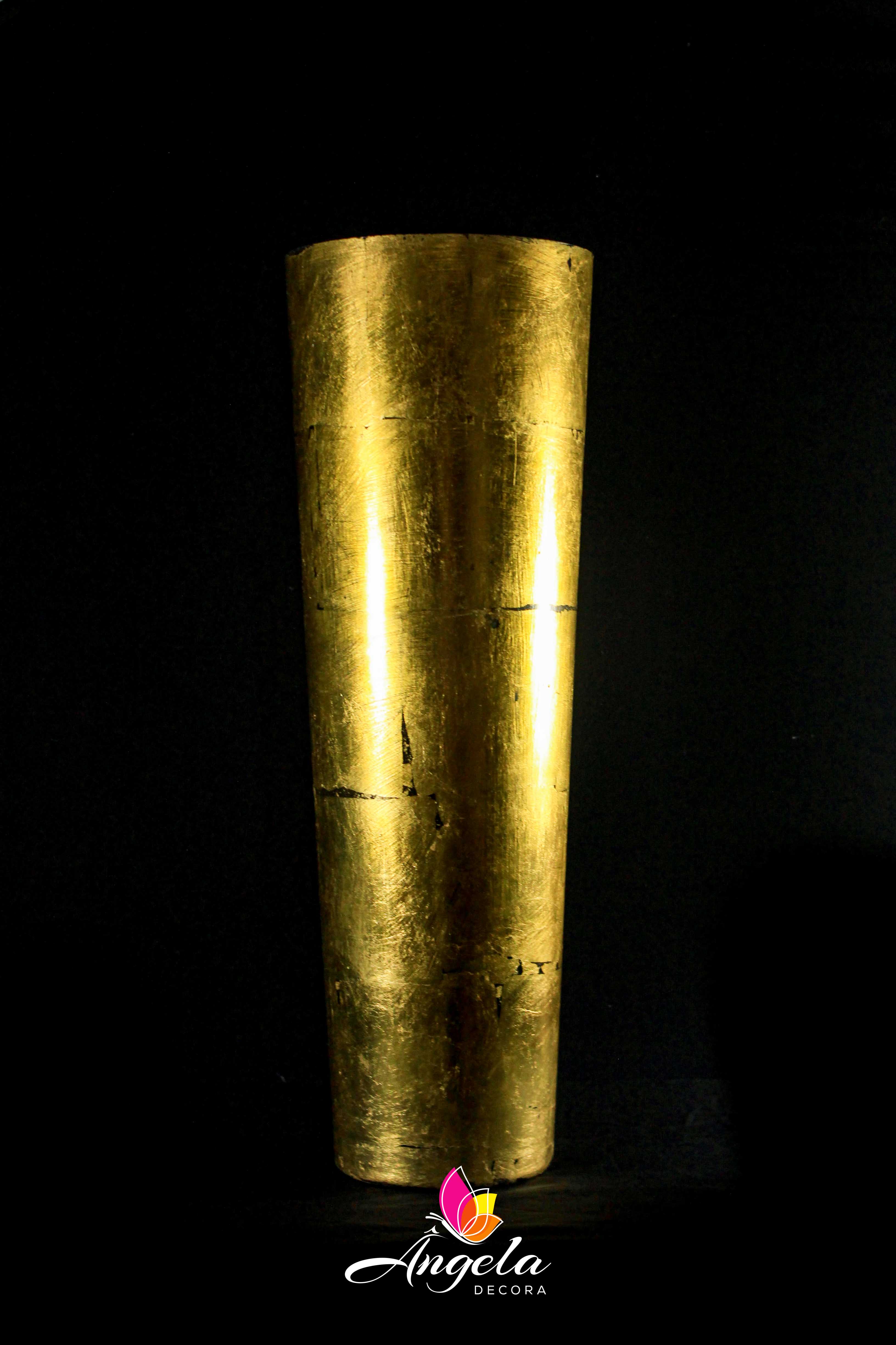 Vaso Cone Folheação à ouro 